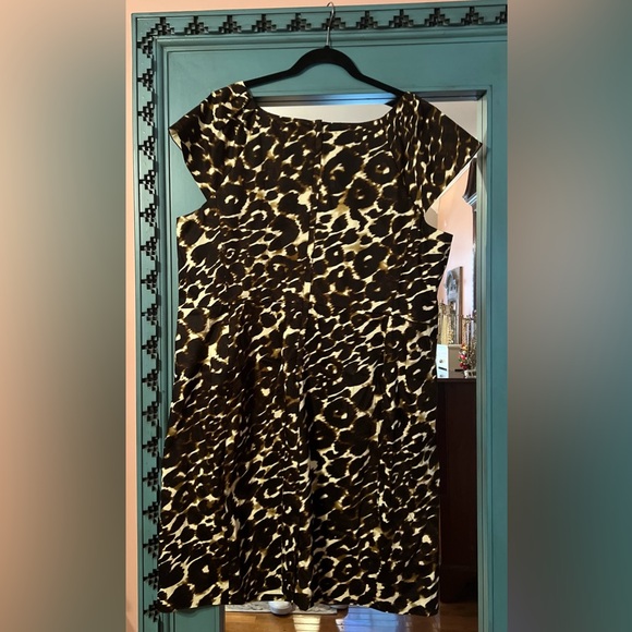 Calvin Klein Brown and Black Leopard Print Dress - Picture 2 of 6